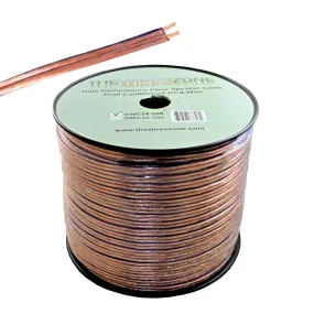 Clear 500ft 14 Gauge Speaker Cable Dual Conductors CCA wire for Car / Home Audio