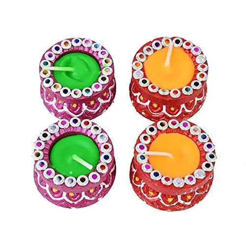 Collectible India Handmade Matki Candles Diwali Gift Set - Diwali Candles Set - Decoration Items for Home Decor - Wax Clay Candles for Diwali Christmas Xmas Decorations Items for Home (Set of 8)