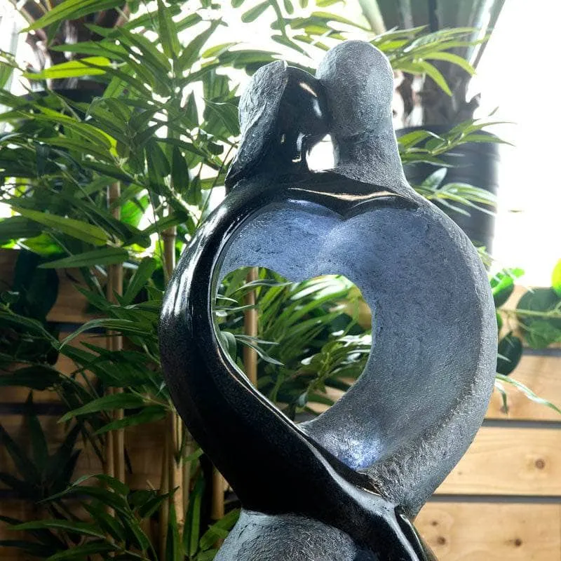 Couple Heart Rippled Sheet Water Feature