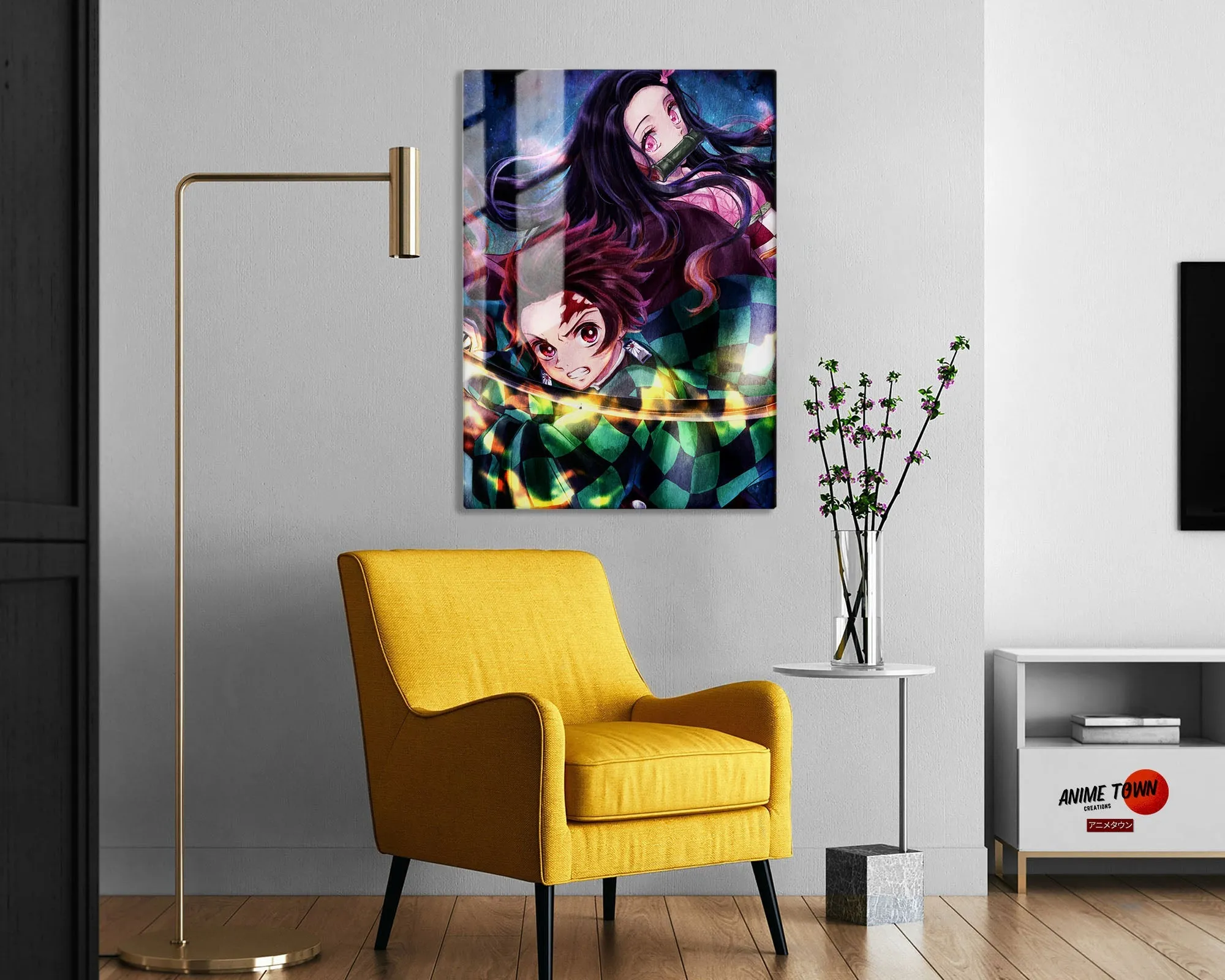Demon Slayer Artistic Tanjiro and Nezuko Metal Poster
