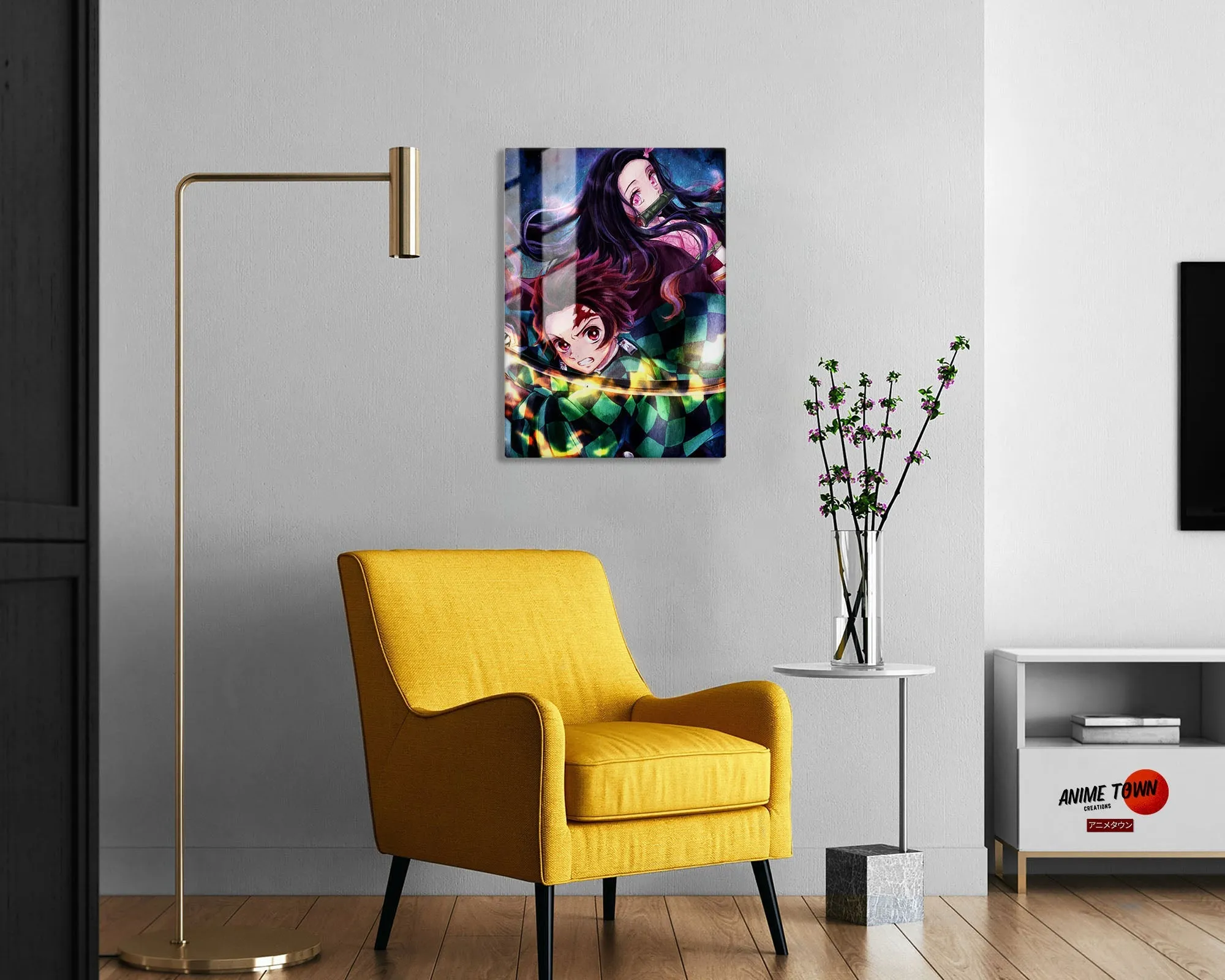 Demon Slayer Artistic Tanjiro and Nezuko Metal Poster