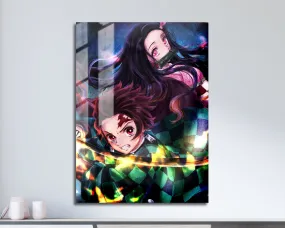 Demon Slayer Artistic Tanjiro and Nezuko Metal Poster