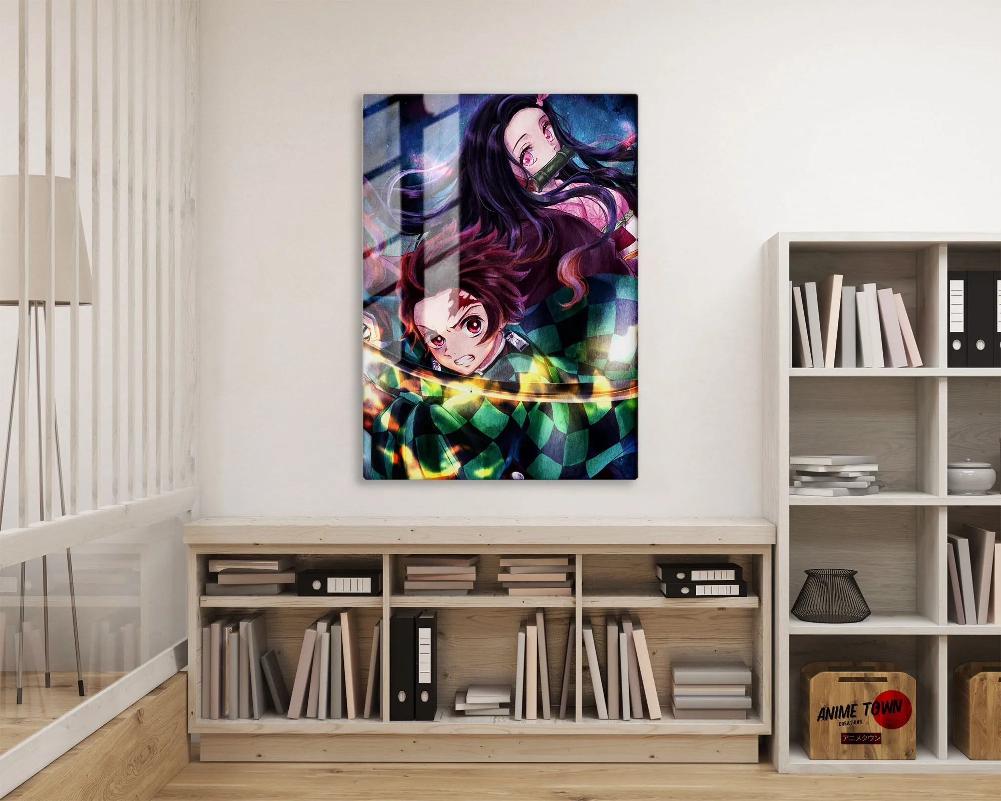 Demon Slayer Artistic Tanjiro and Nezuko Metal Poster