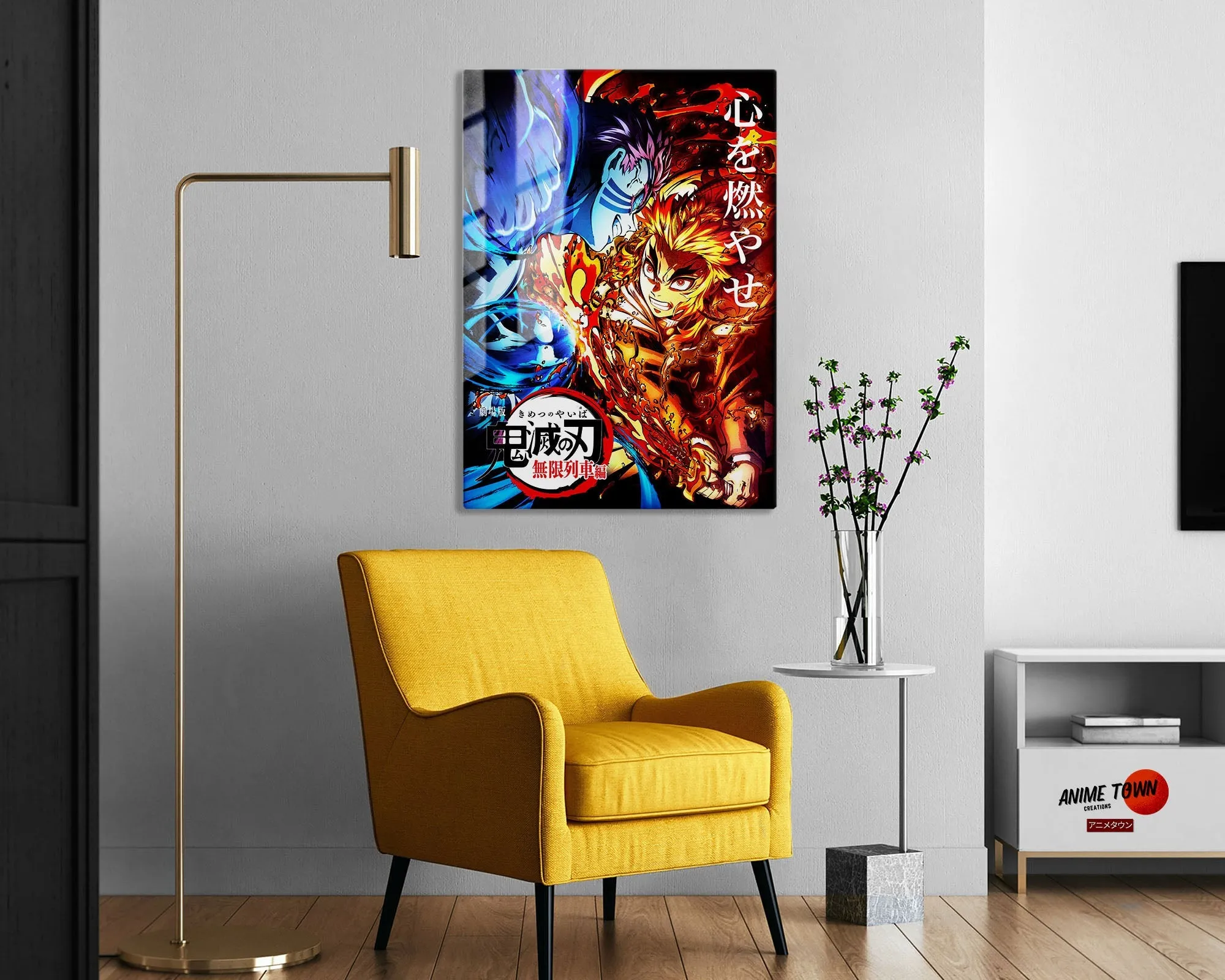 Demon Slayer Kyojuro Rengoku vs Akaza Metal Poster