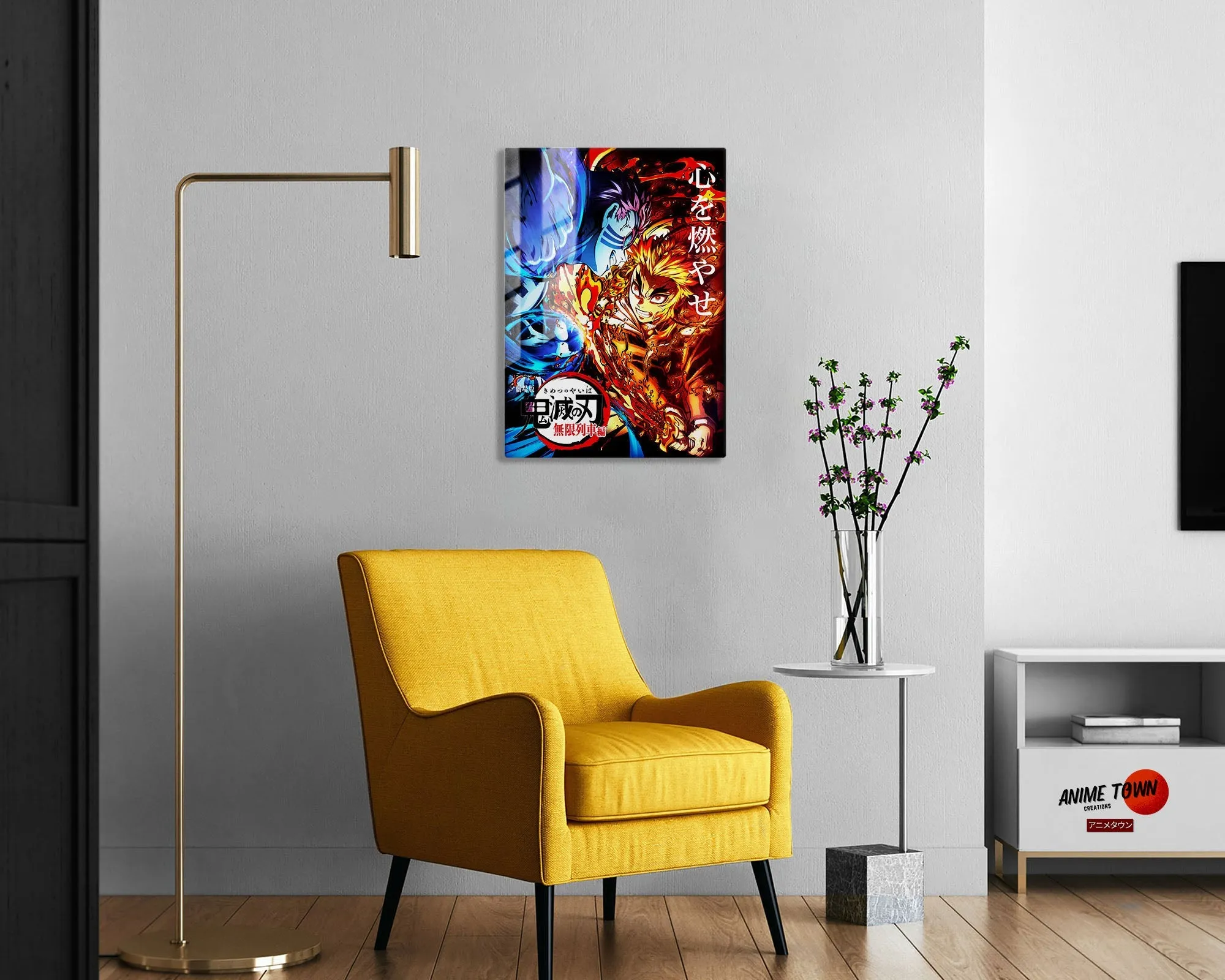 Demon Slayer Kyojuro Rengoku vs Akaza Metal Poster