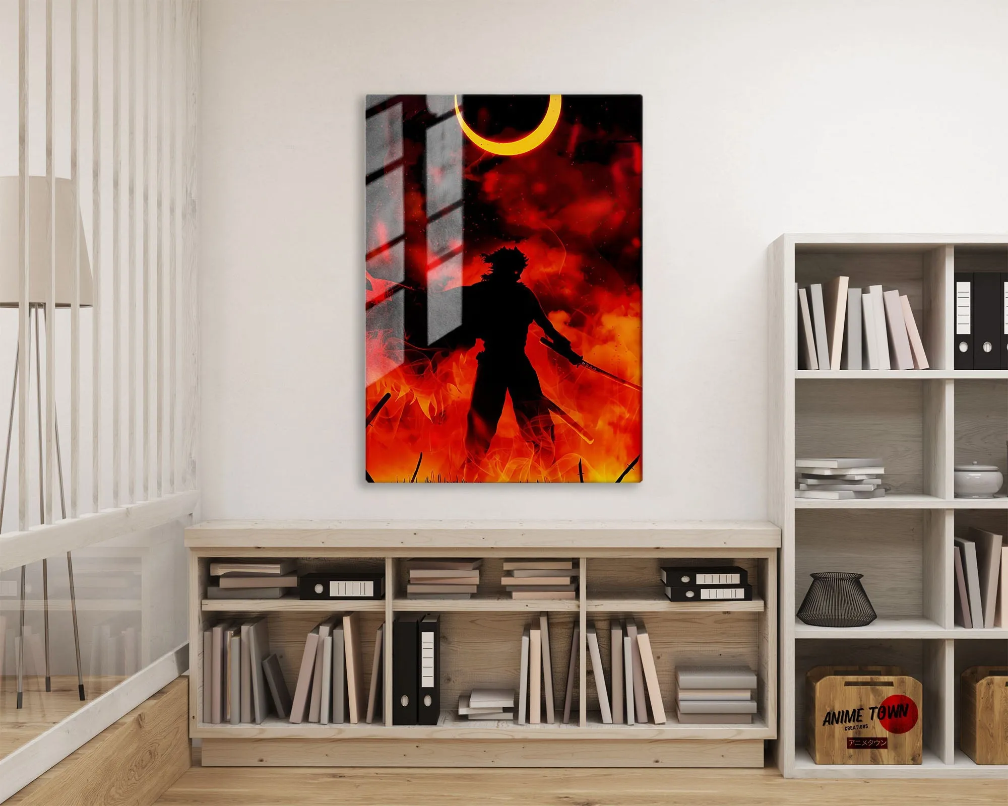 Demon Slayer Rengoku Kyojuro Moonlight Metal Poster