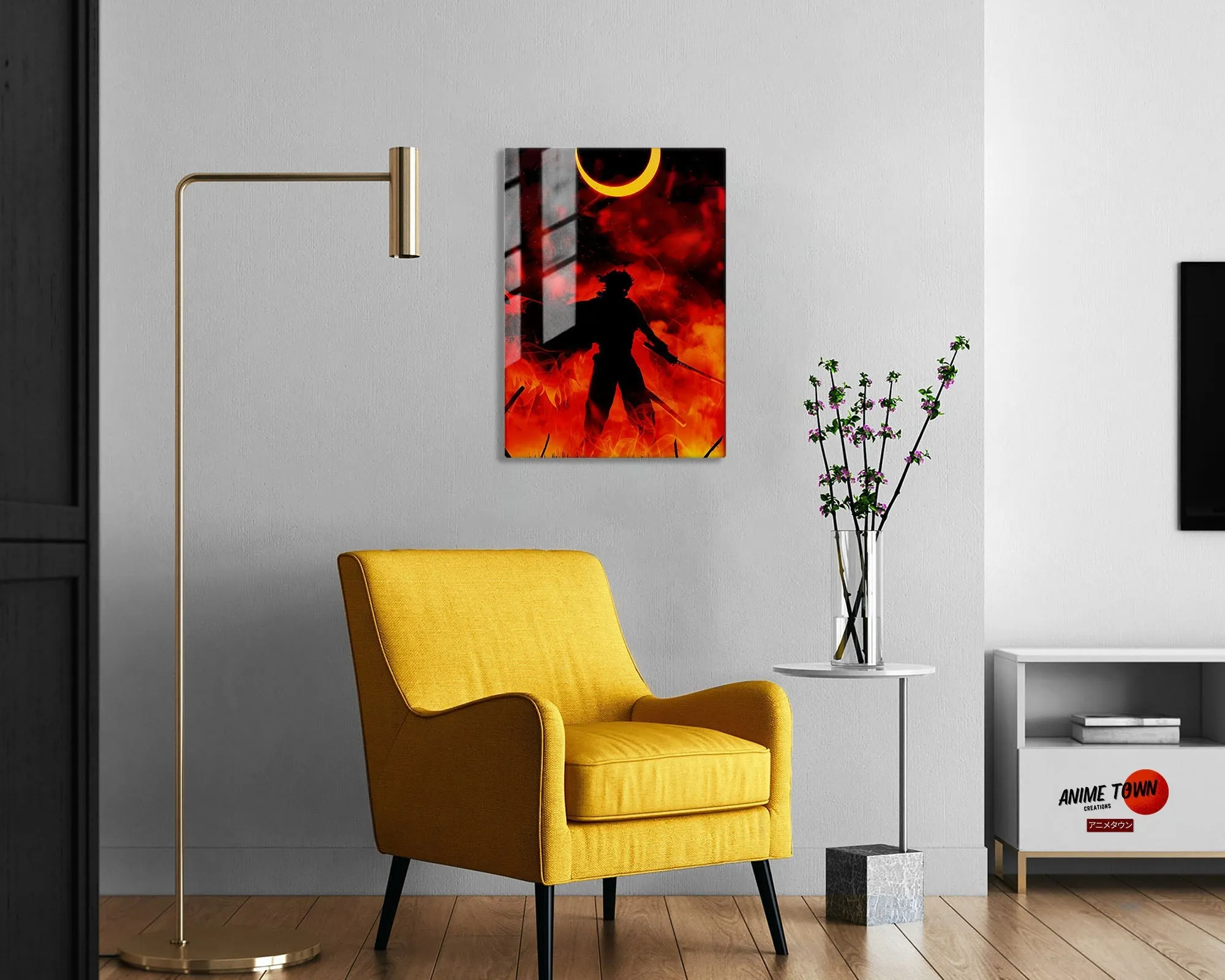 Demon Slayer Rengoku Kyojuro Moonlight Metal Poster