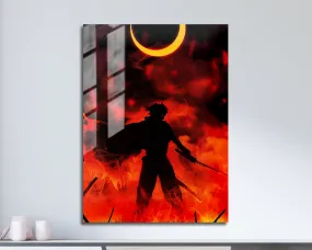 Demon Slayer Rengoku Kyojuro Moonlight Metal Poster