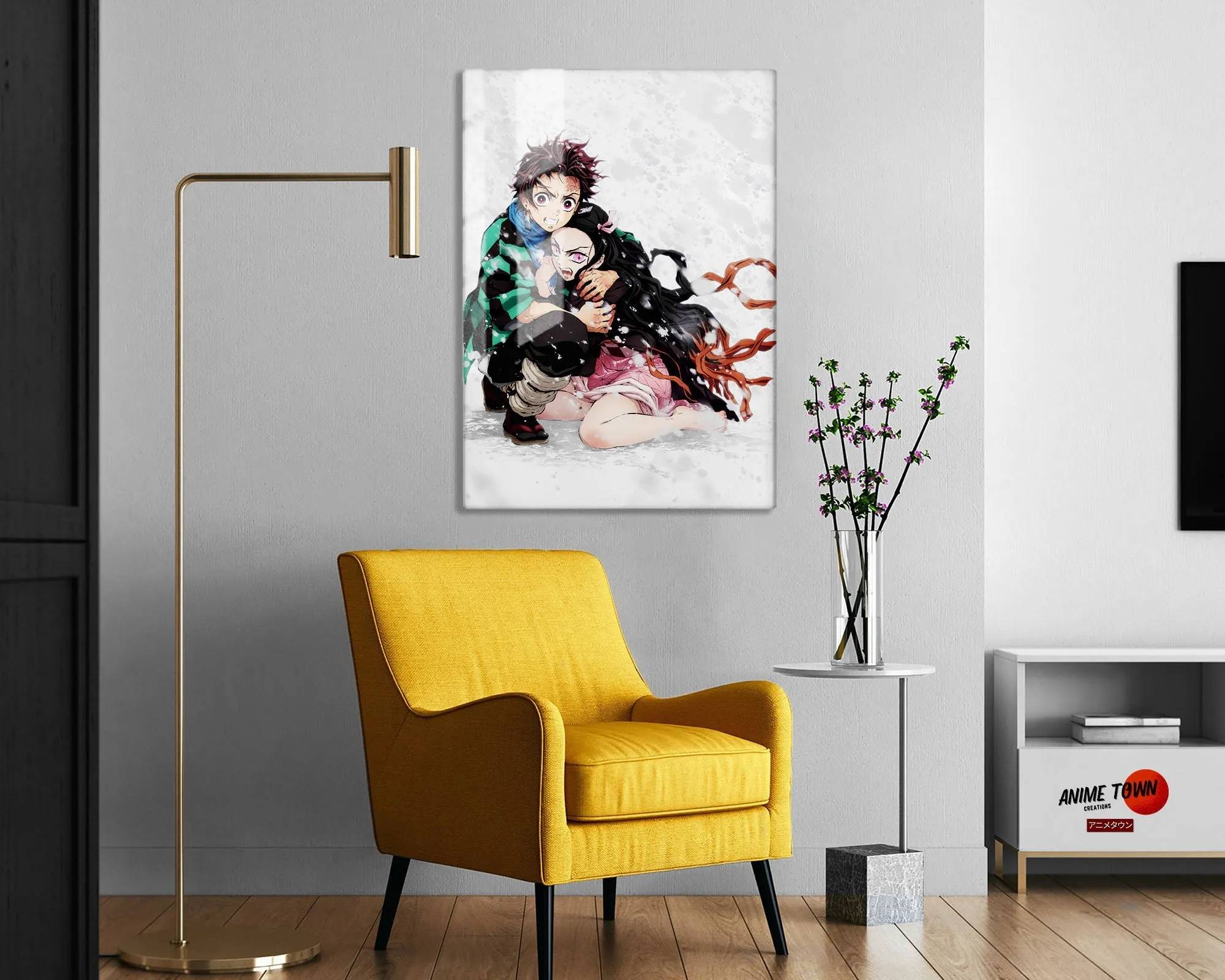 Demon Slayer Tanjiro Nezuko Snowstorm Metal Poster