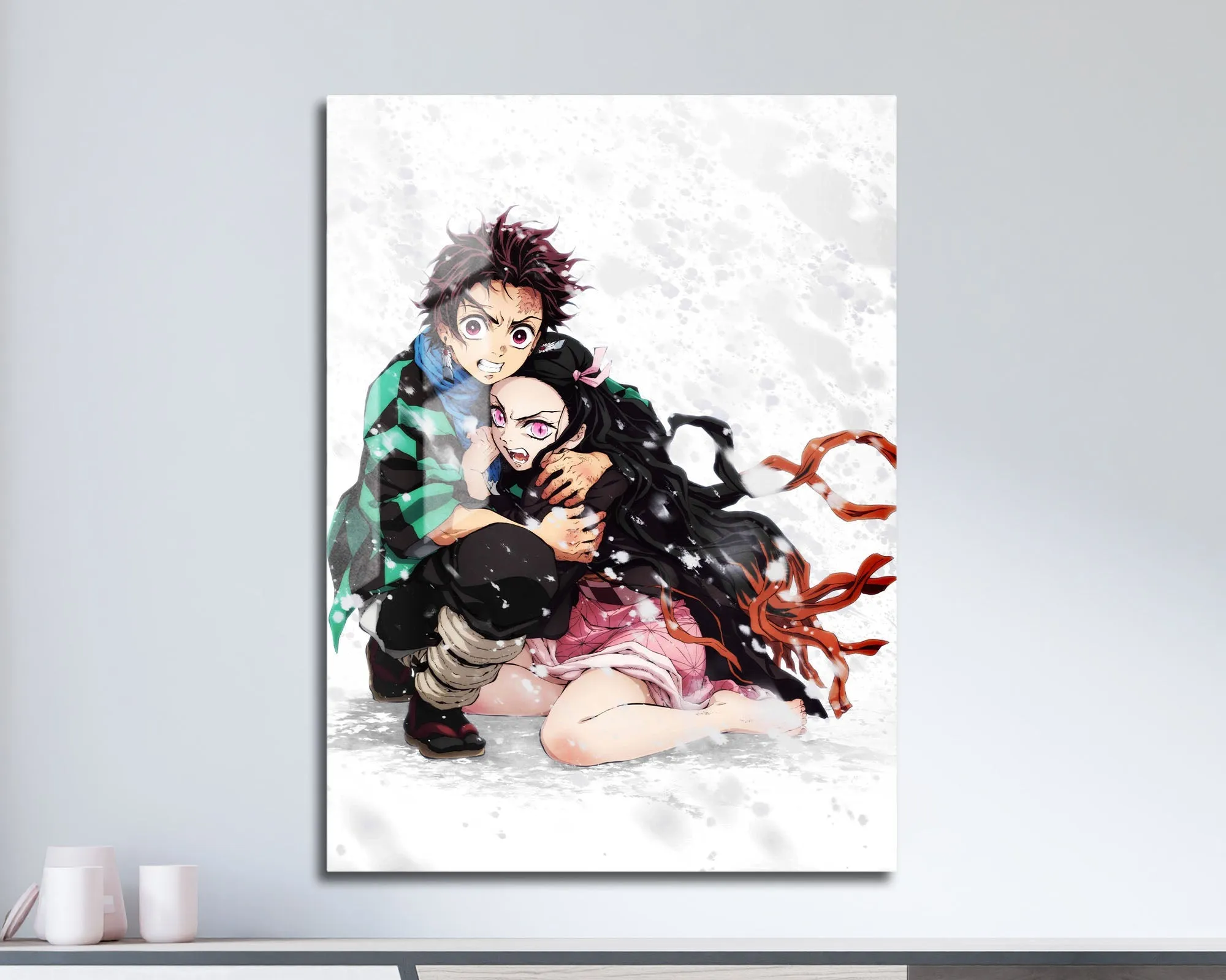Demon Slayer Tanjiro Nezuko Snowstorm Metal Poster