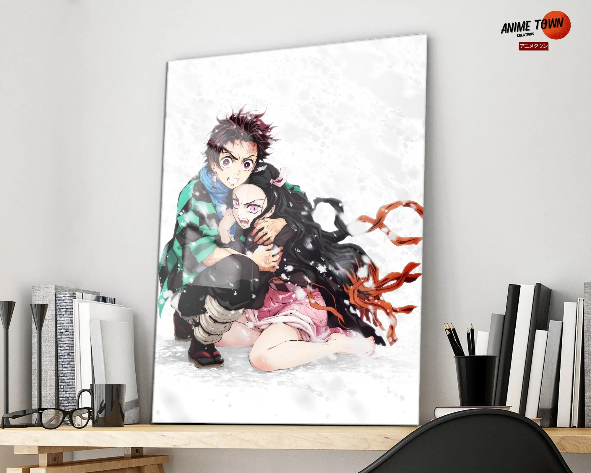 Demon Slayer Tanjiro Nezuko Snowstorm Metal Poster