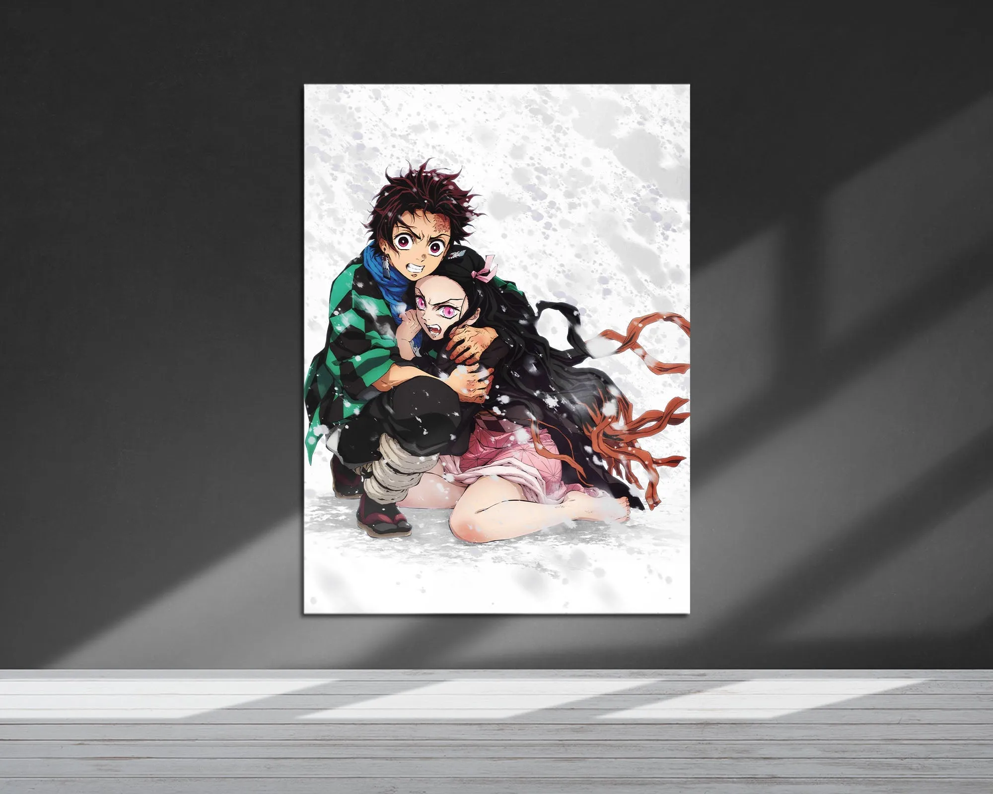 Demon Slayer Tanjiro Nezuko Snowstorm Metal Poster
