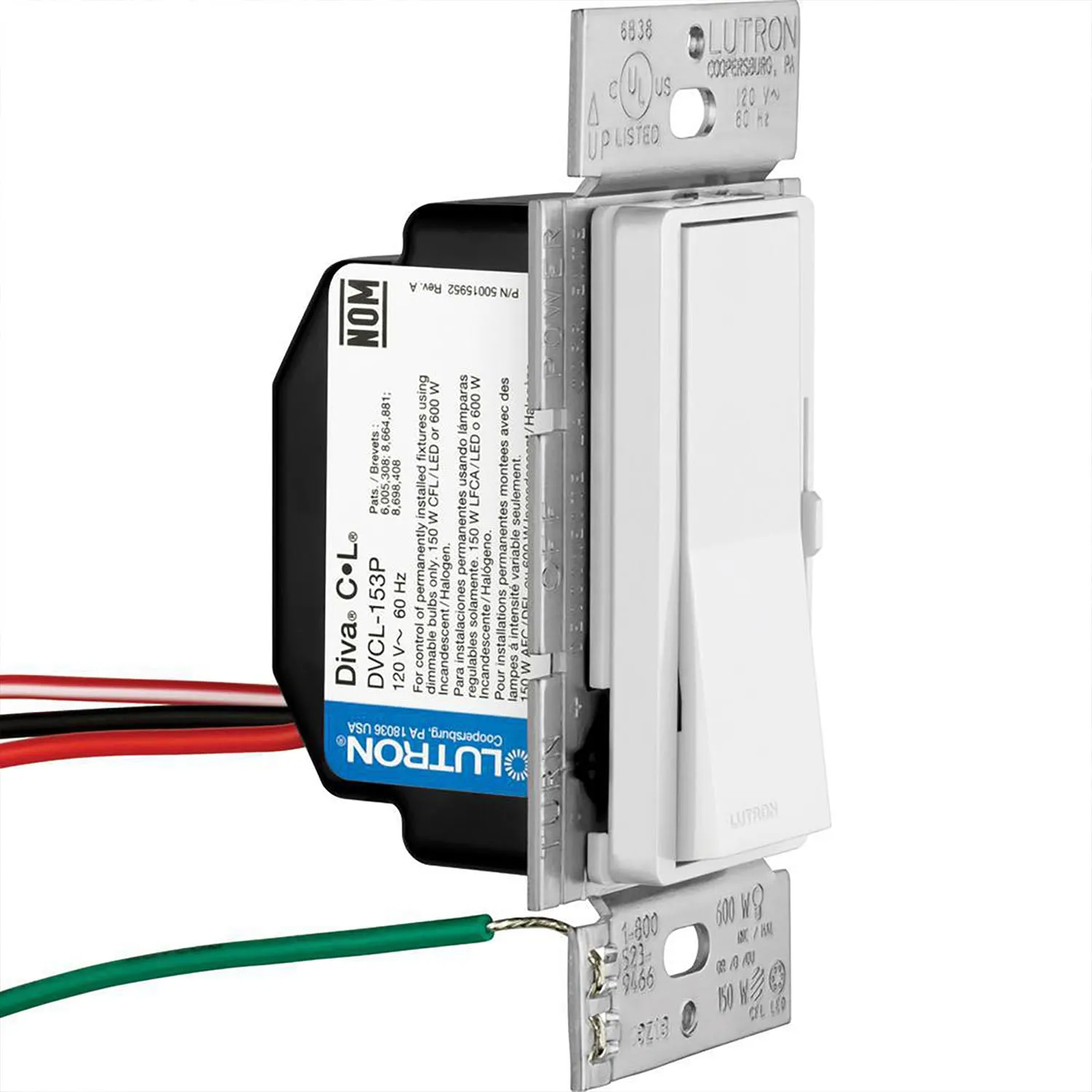 Diva LED  Dimmer Switch, 150-Watt, Single Pole or 3-Way, White