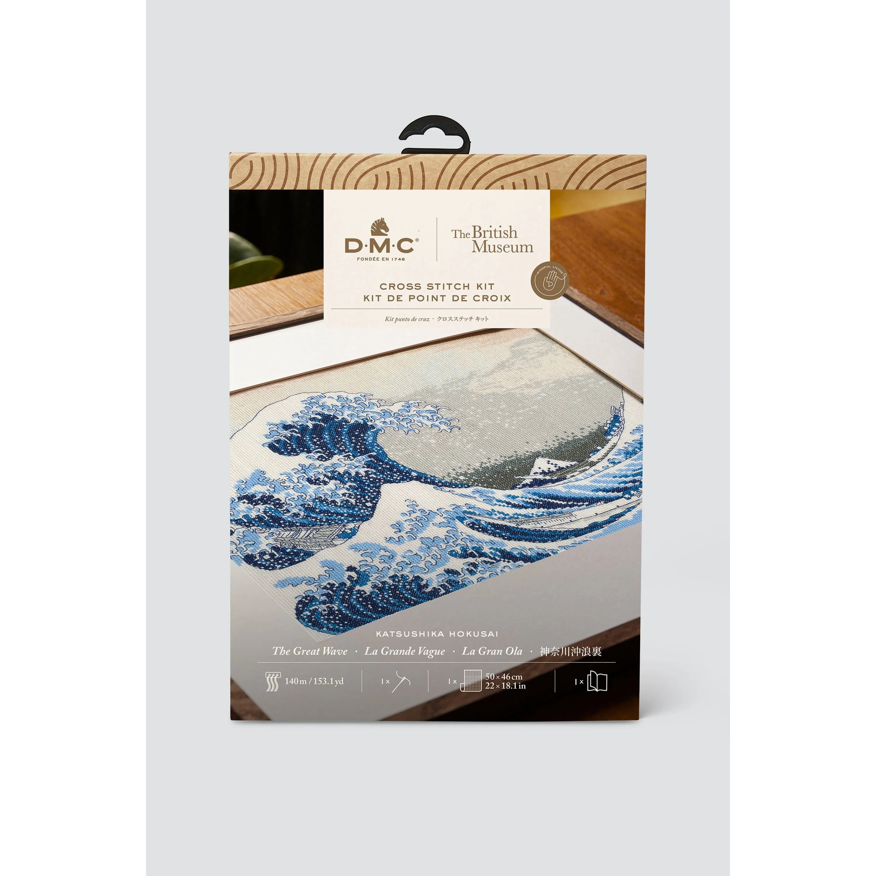 DMC British Museum Cross Stitch Kit The Great Wave Katsushika Hokusai 36X26 CM