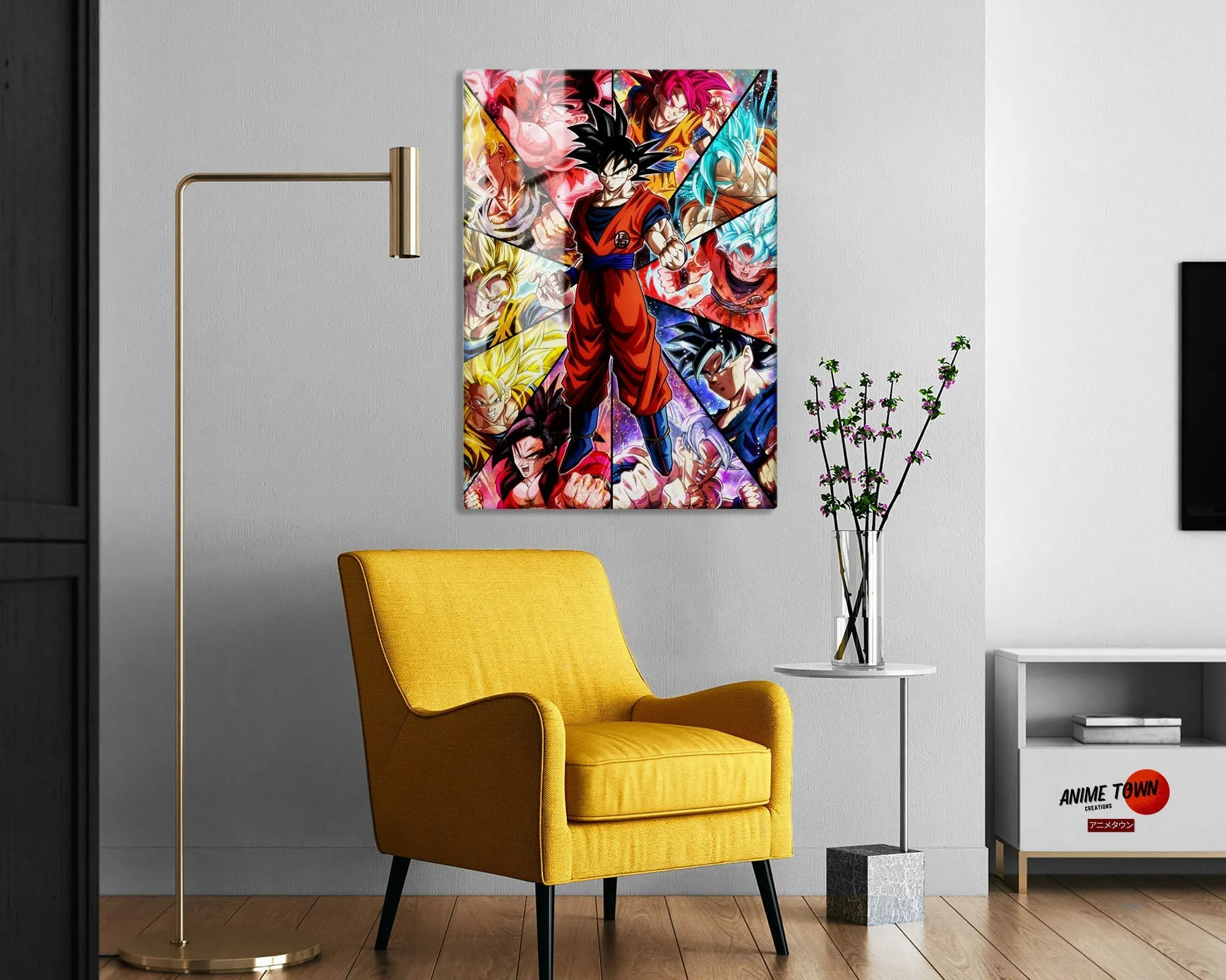 Dragon Ball Goku Saiyan Frames Metal Poster