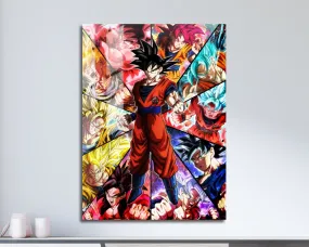 Dragon Ball Goku Saiyan Frames Metal Poster
