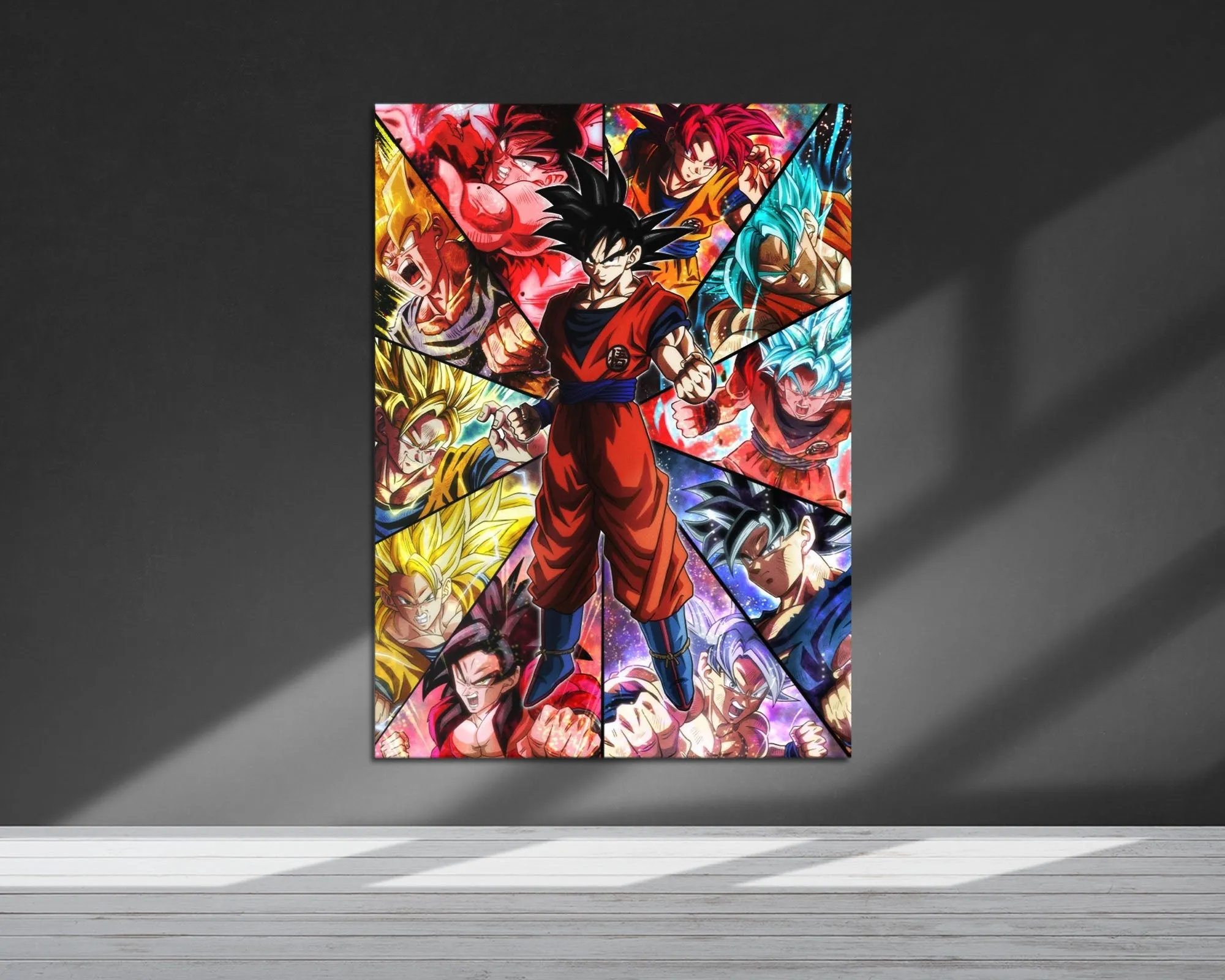Dragon Ball Goku Saiyan Frames Metal Poster