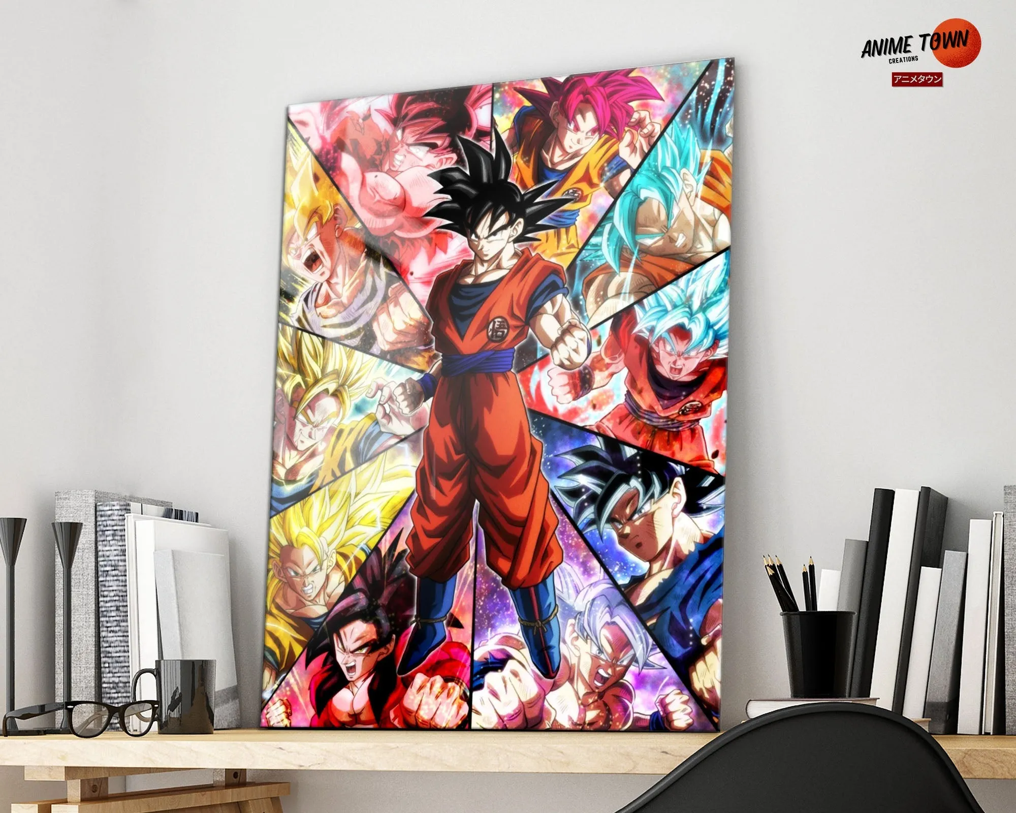 Dragon Ball Goku Saiyan Frames Metal Poster