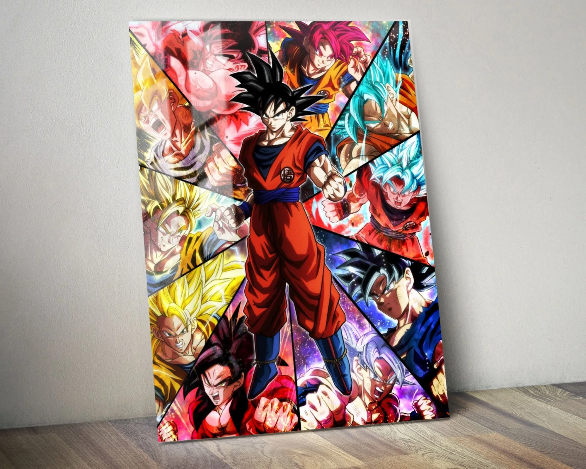 Dragon Ball Goku Saiyan Frames Metal Poster