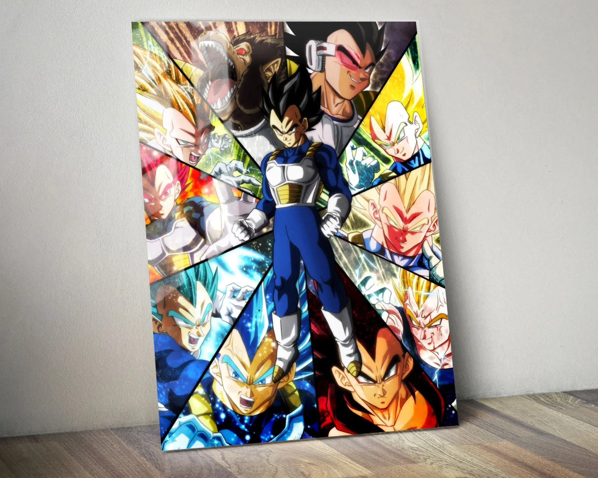 Dragon Ball Vegeta Saiyan Frames Metal Poster
