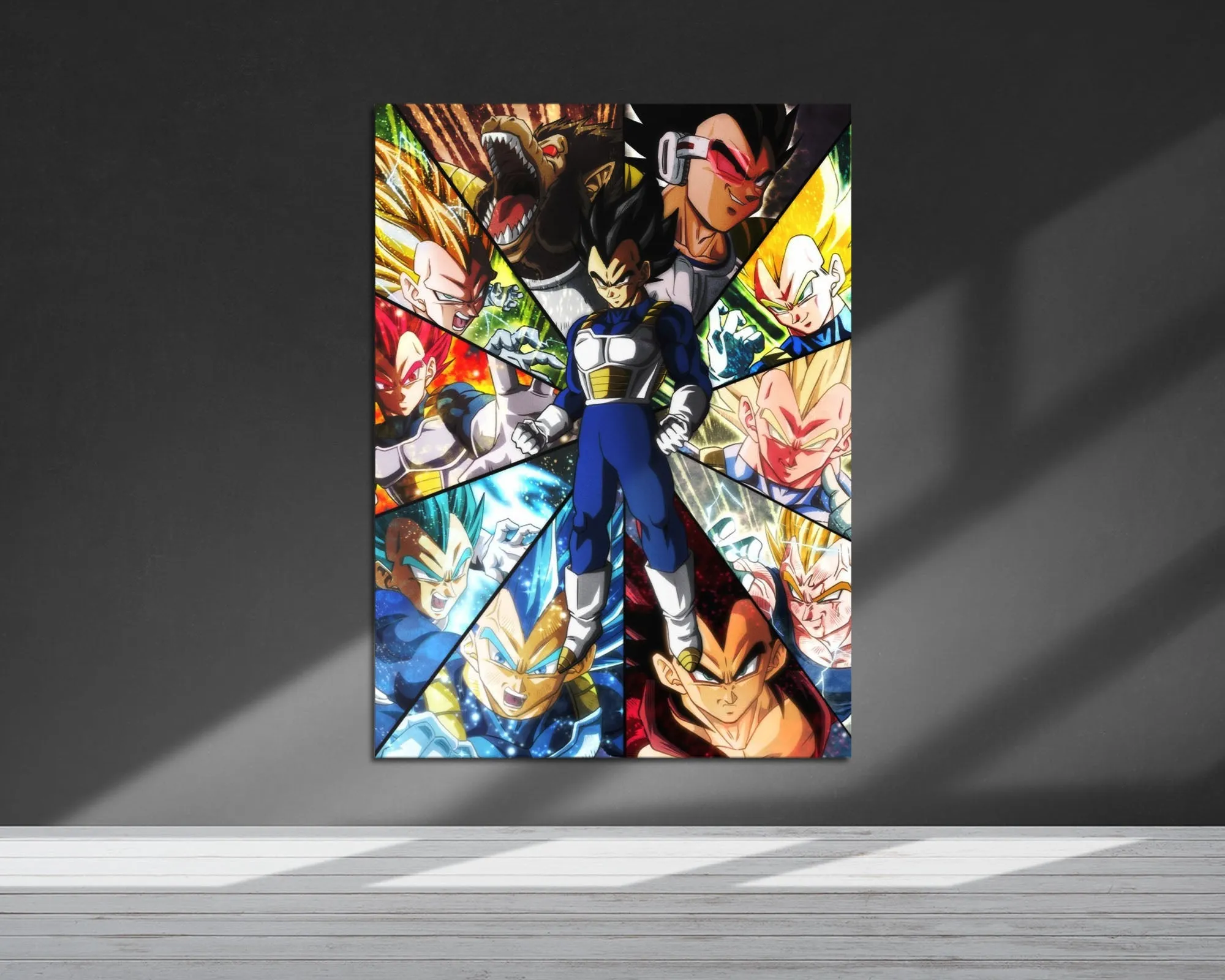 Dragon Ball Vegeta Saiyan Frames Metal Poster