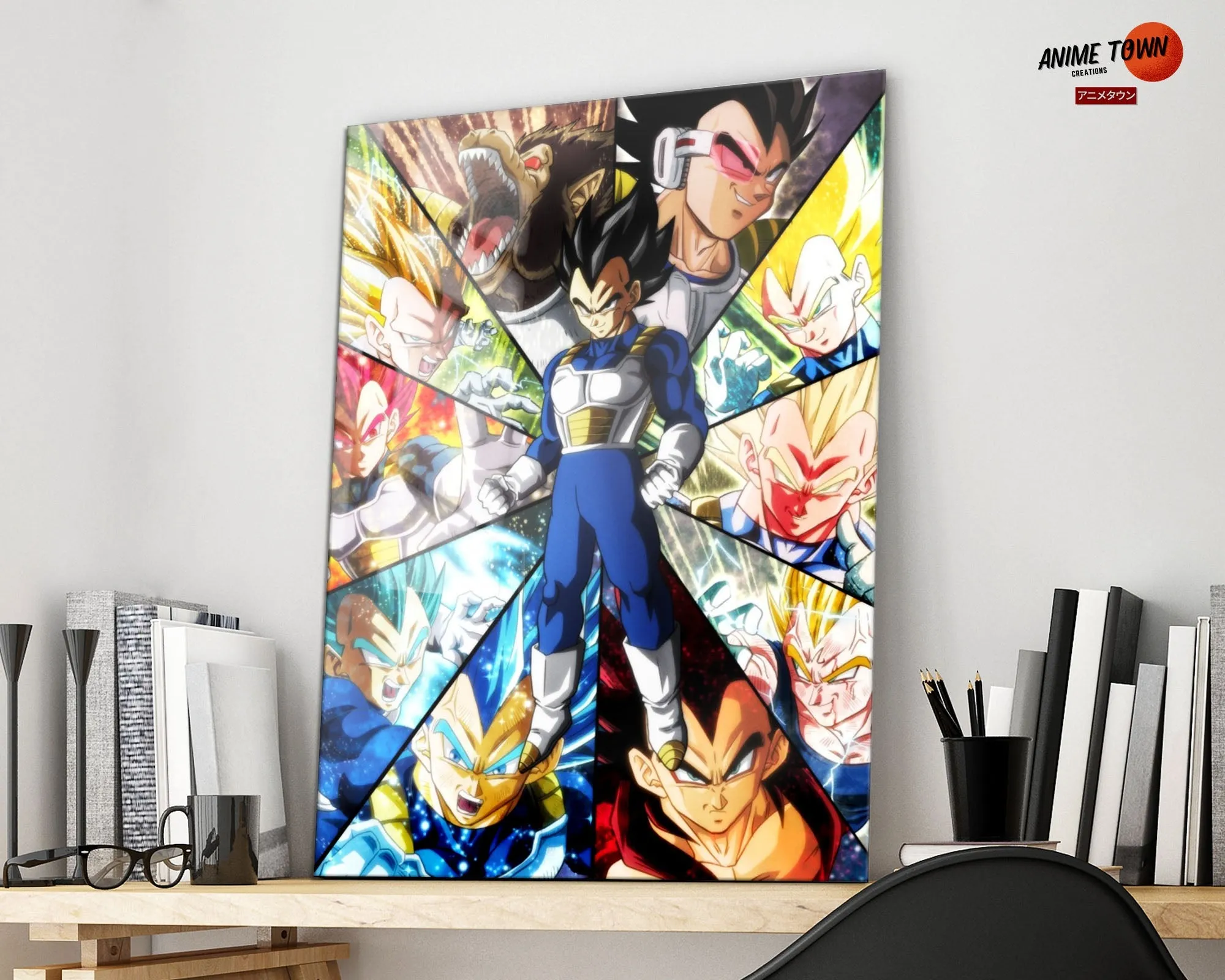 Dragon Ball Vegeta Saiyan Frames Metal Poster