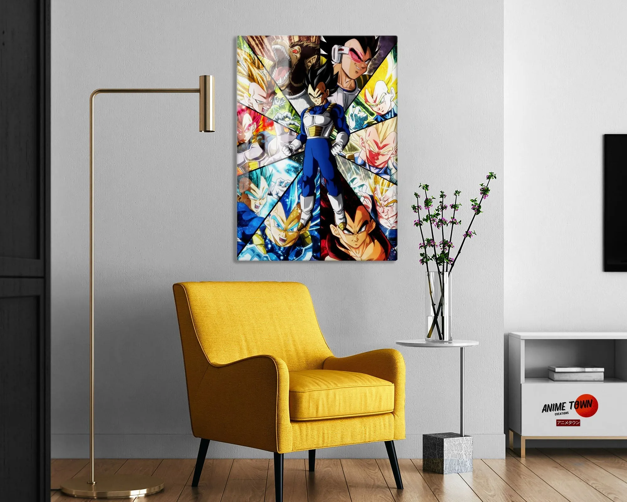 Dragon Ball Vegeta Saiyan Frames Metal Poster