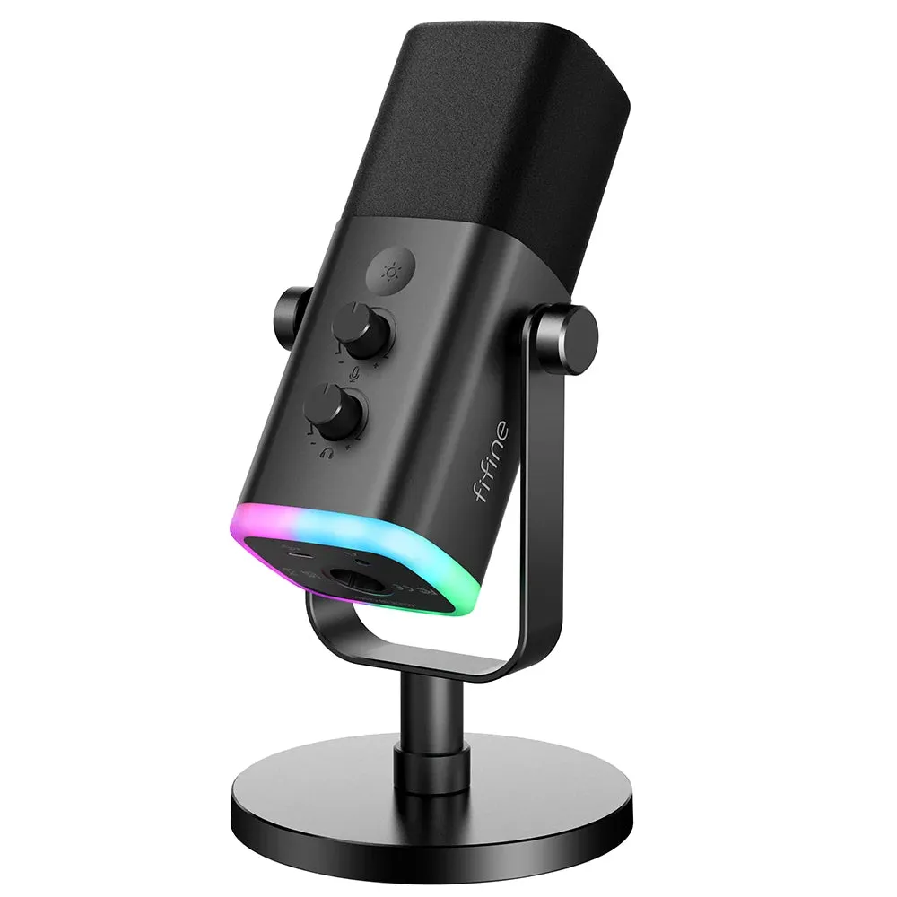 FIFINE Elite Black Package (AM8 Mixer Elite360 Stand XLR Cable)