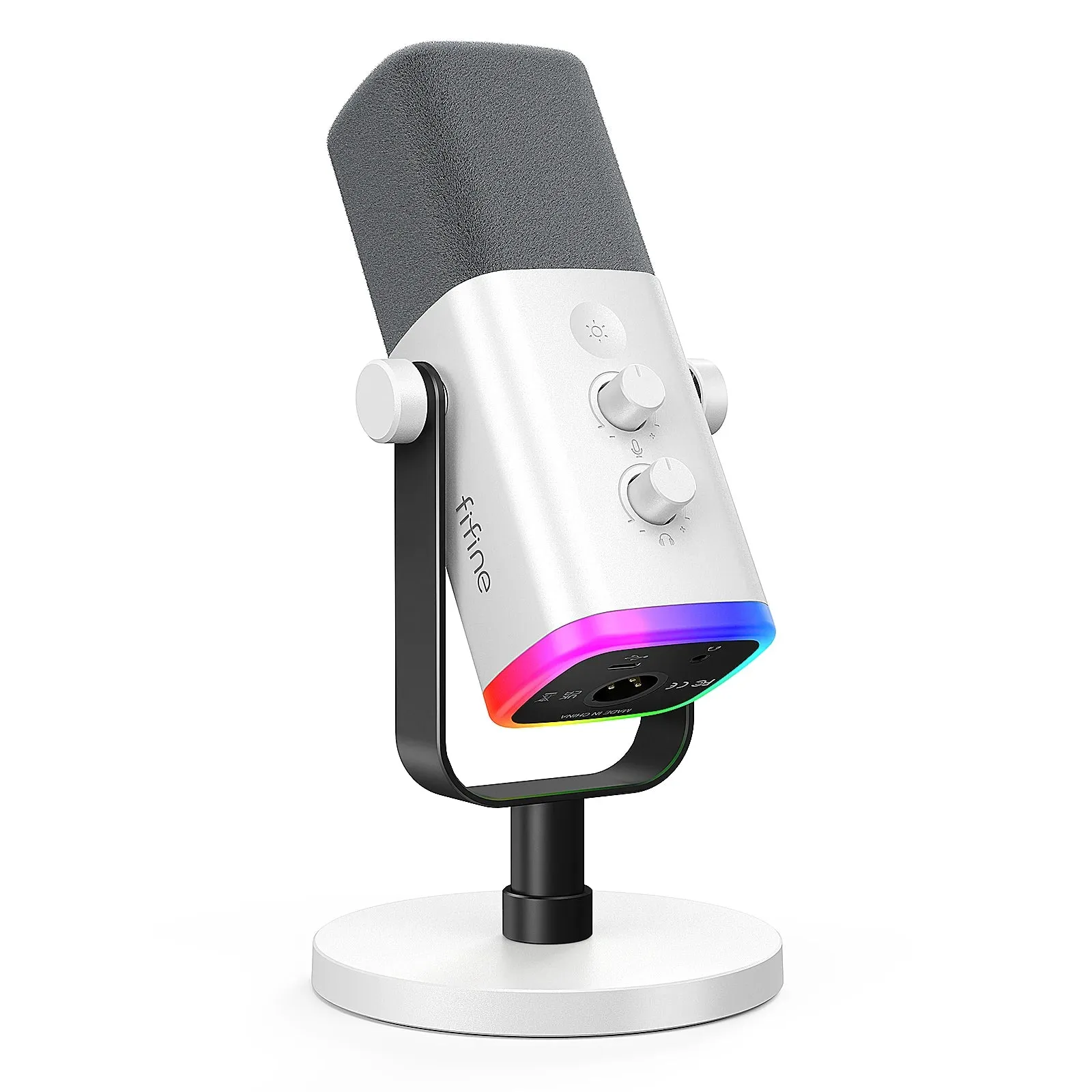 FIFINE Elite White Package (AM8 Mixer Elite360 Stand XLR Cable)