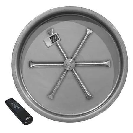 Firegear 19" Stainless Steel Round Pan Gas Fire Pit Insert FPB-19RBSTFS