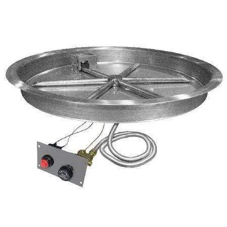 Firegear 19" Stainless Steel Round Pan Gas Fire Pit Insert FPB-19RBSTFS