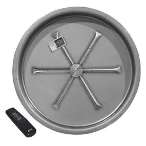 Firegear 19" Stainless Steel Round Pan Gas Fire Pit Insert FPB-19RBSTFS