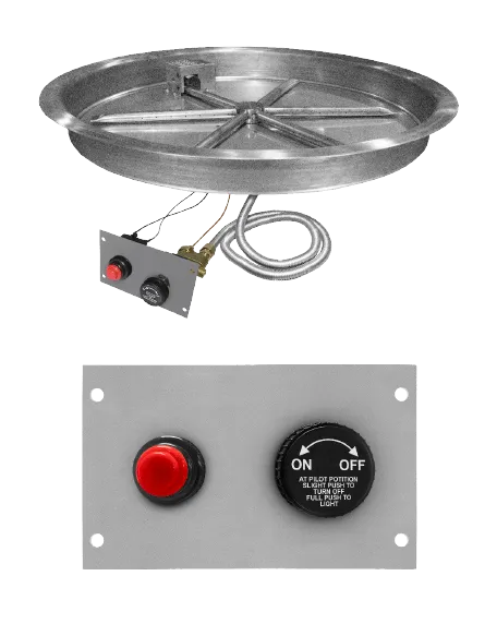 Firegear 19" Stainless Steel Round Pan Gas Fire Pit Insert FPB-19RBSTFS