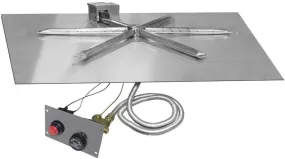 Firegear 20" Stainless Steel Square Pan Gas Fire Pit Insert FPB-20SBSTFS-N