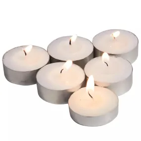 FIVON White Tealight Smokeless Diya Unscented Candles - 100 Bulk Pack - 4.5 Hour Burn Time (Pack of 100)