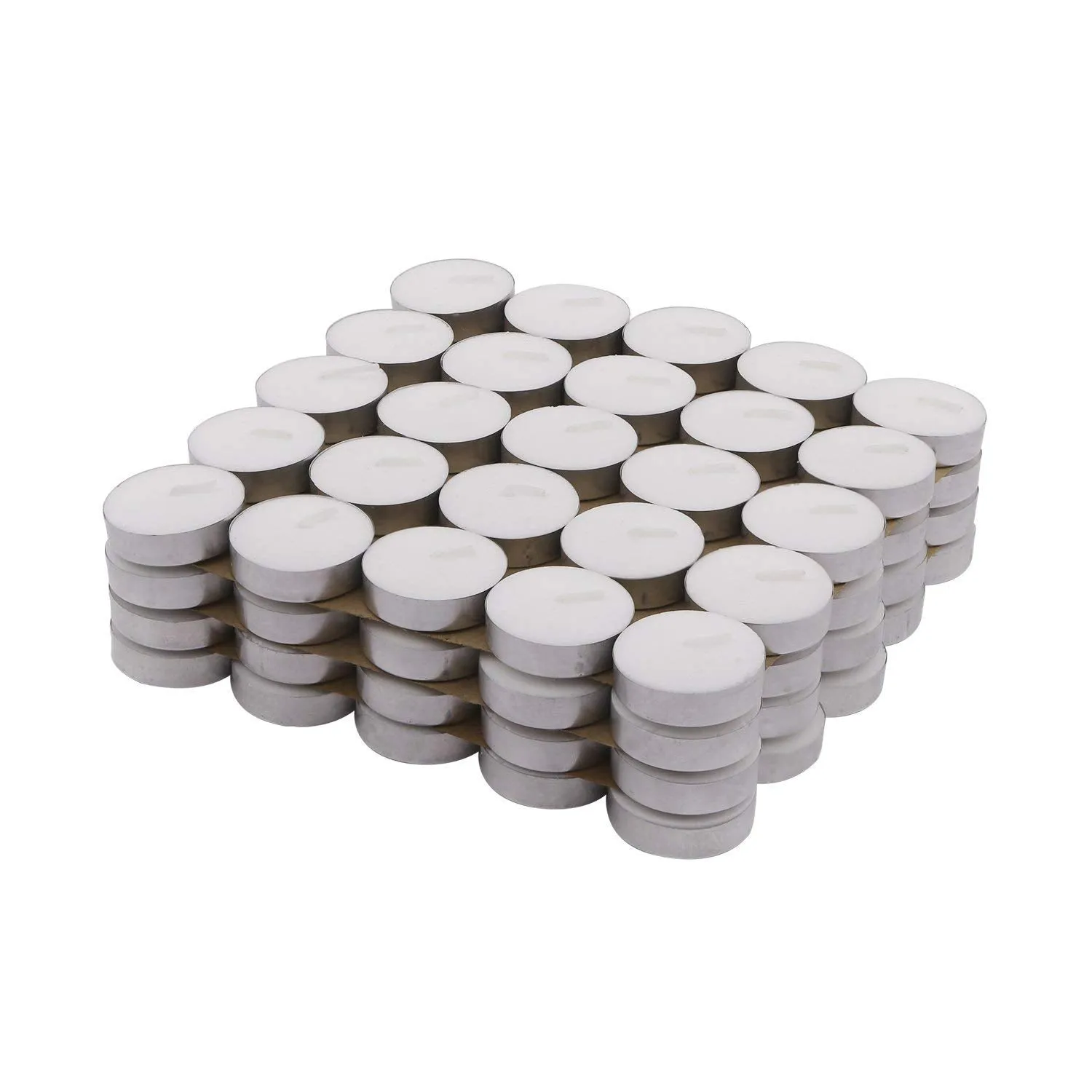 FIVON White Tealight Smokeless Diya Unscented Candles - 100 Bulk Pack - 4.5 Hour Burn Time (Pack of 100)