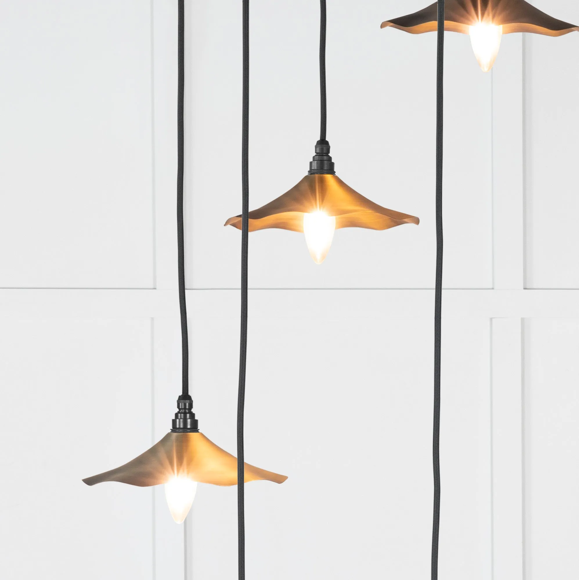 Flora Cluster Light in Aged Brass