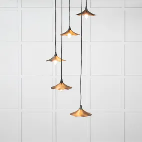 Flora Cluster Light in Aged Brass