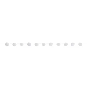 Garland Tulle Pom Pom White, 7ft