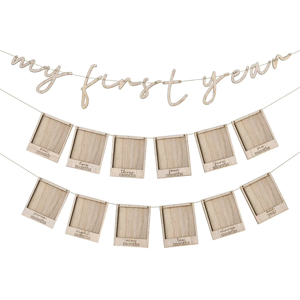 Ginger Ray My First Year' Wooden Bunting with Wooden Pegs