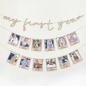 Ginger Ray My First Year' Wooden Bunting with Wooden Pegs