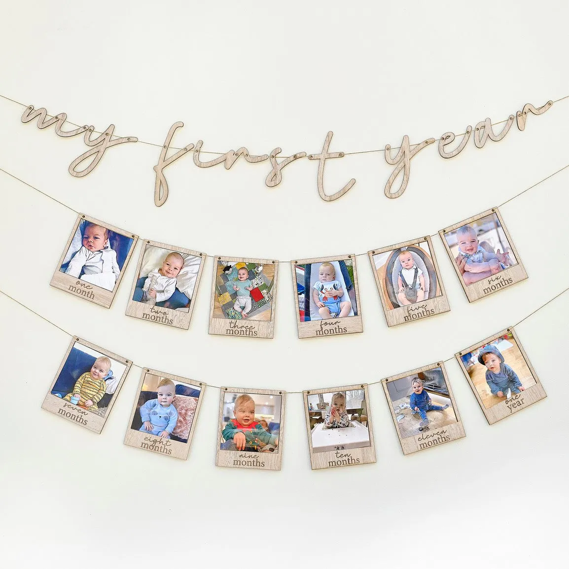 Ginger Ray My First Year' Wooden Bunting with Wooden Pegs
