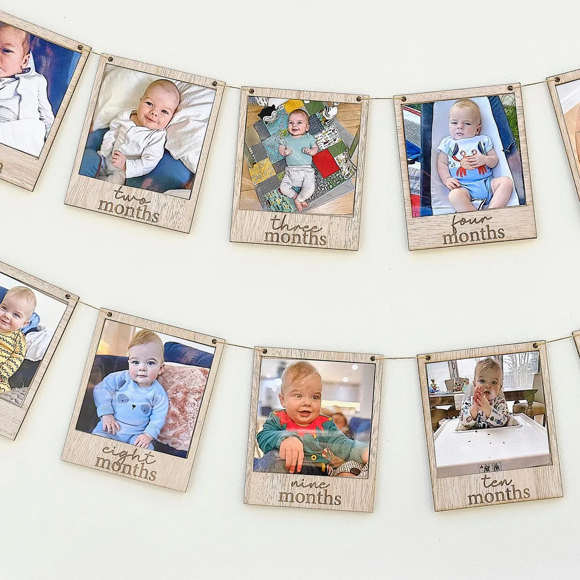 Ginger Ray My First Year' Wooden Bunting with Wooden Pegs