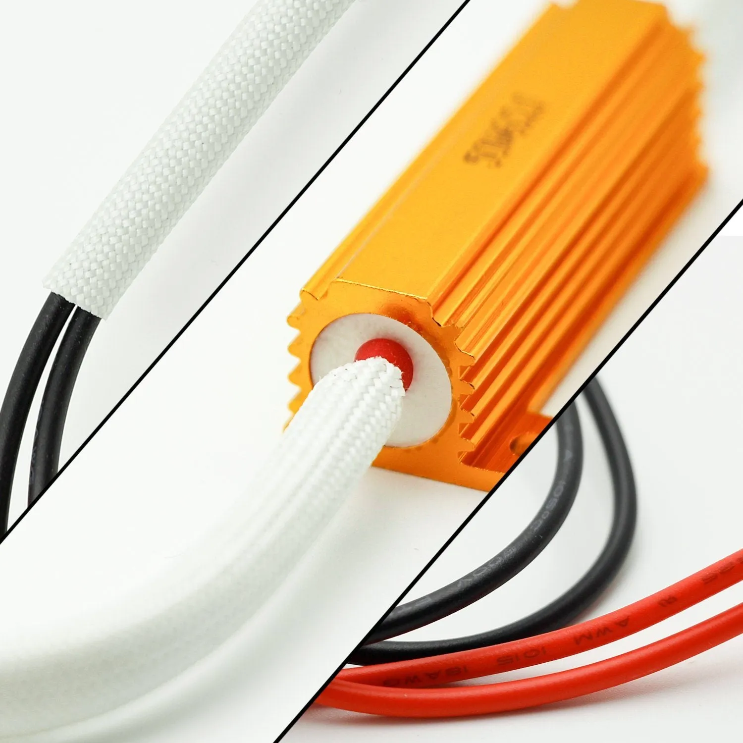 H1, H3 HID & LED 50W 6Ohm Resistor Relay Kit Wiring Harness Adapter