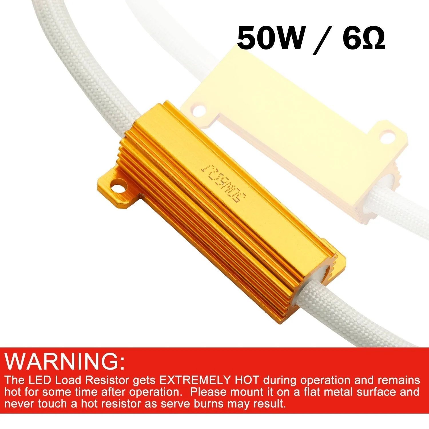 H1, H3 HID & LED 50W 6Ohm Resistor Relay Kit Wiring Harness Adapter