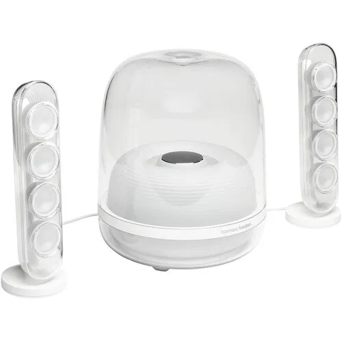 Harman Kardon HKSOUNDSTICK4WHTAM SoundSticks 4 Bluetooth Wireless 2.1 Speaker System (White)