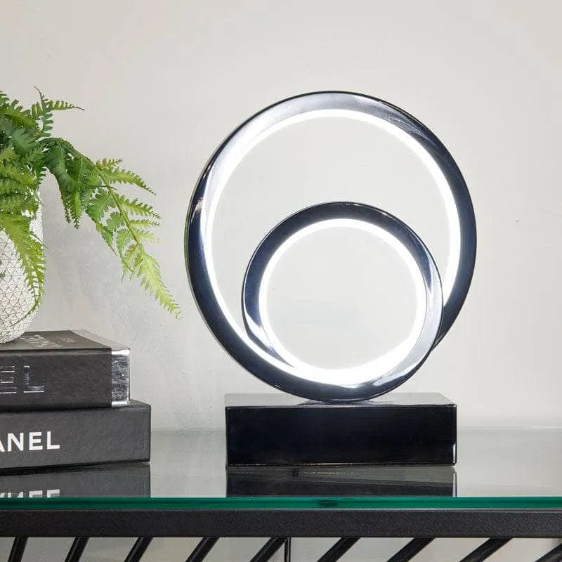 Hawaii LED Black 2 Ring Table Lamp
