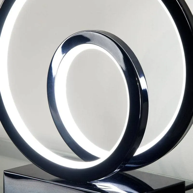 Hawaii LED Black 2 Ring Table Lamp