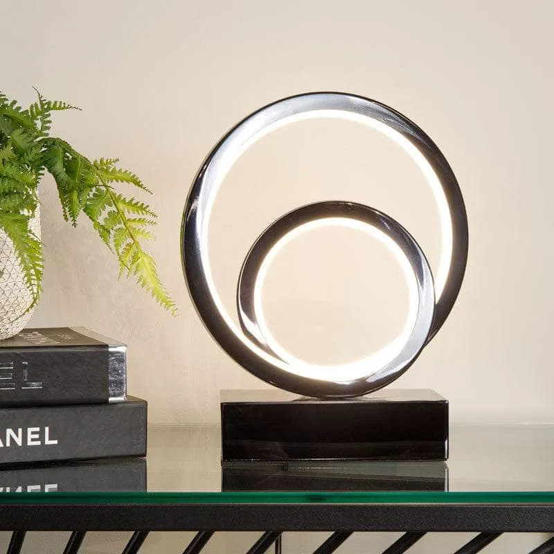 Hawaii LED Black 2 Ring Table Lamp