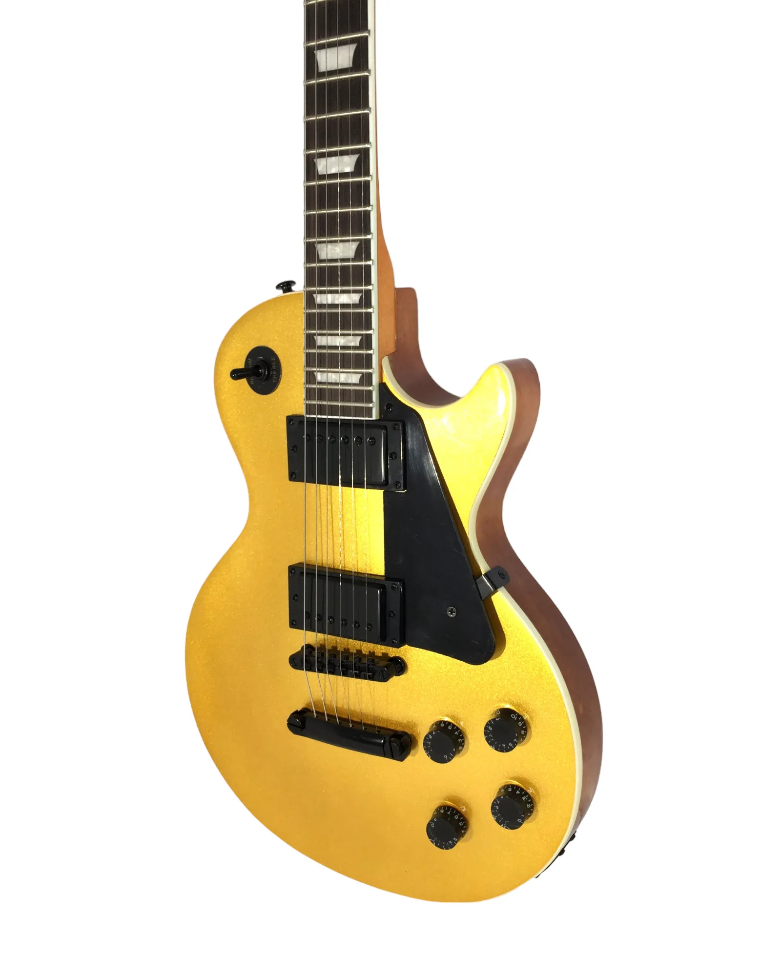 Haze Single-Cut Solid Arched Mahogany Maple Neck HLP Electric Guitar - Gold HSGS91988GD
